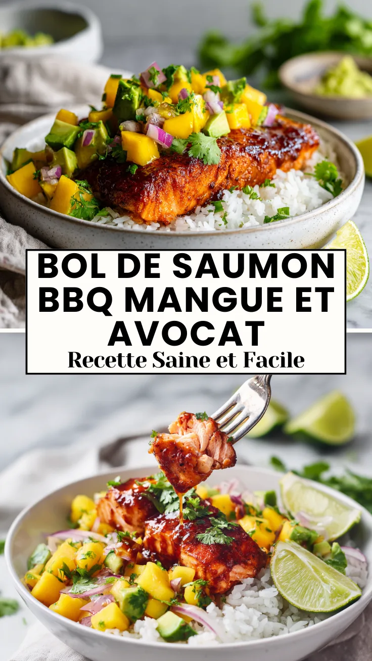Bols de Saumon BBQ au Riz avec Salsa Mangue et Avocat 6 Menumaison Pin 42