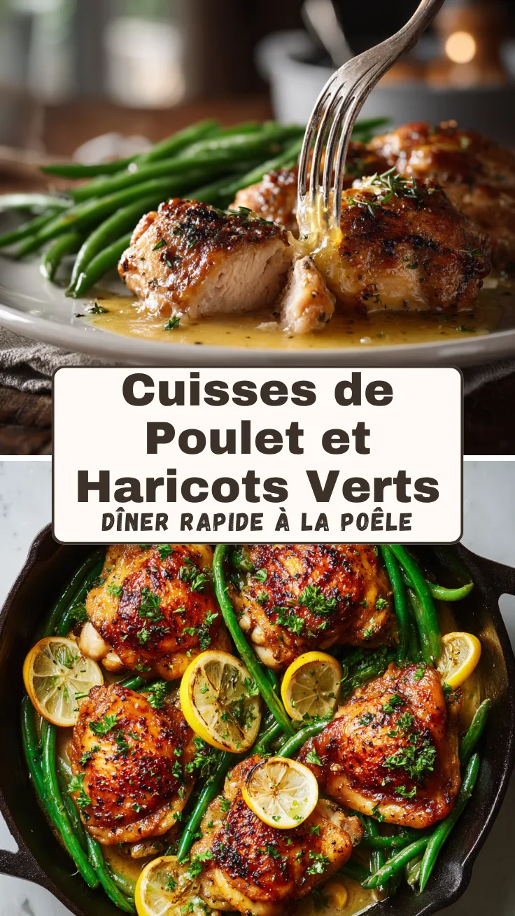Poêlée Facile de Cuisses de Poulet au Beurre à l’Ail et Haricots Verts 6 Menumaison Pin 65