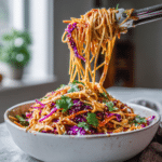Menumaison Thai peanut noodle salad serving