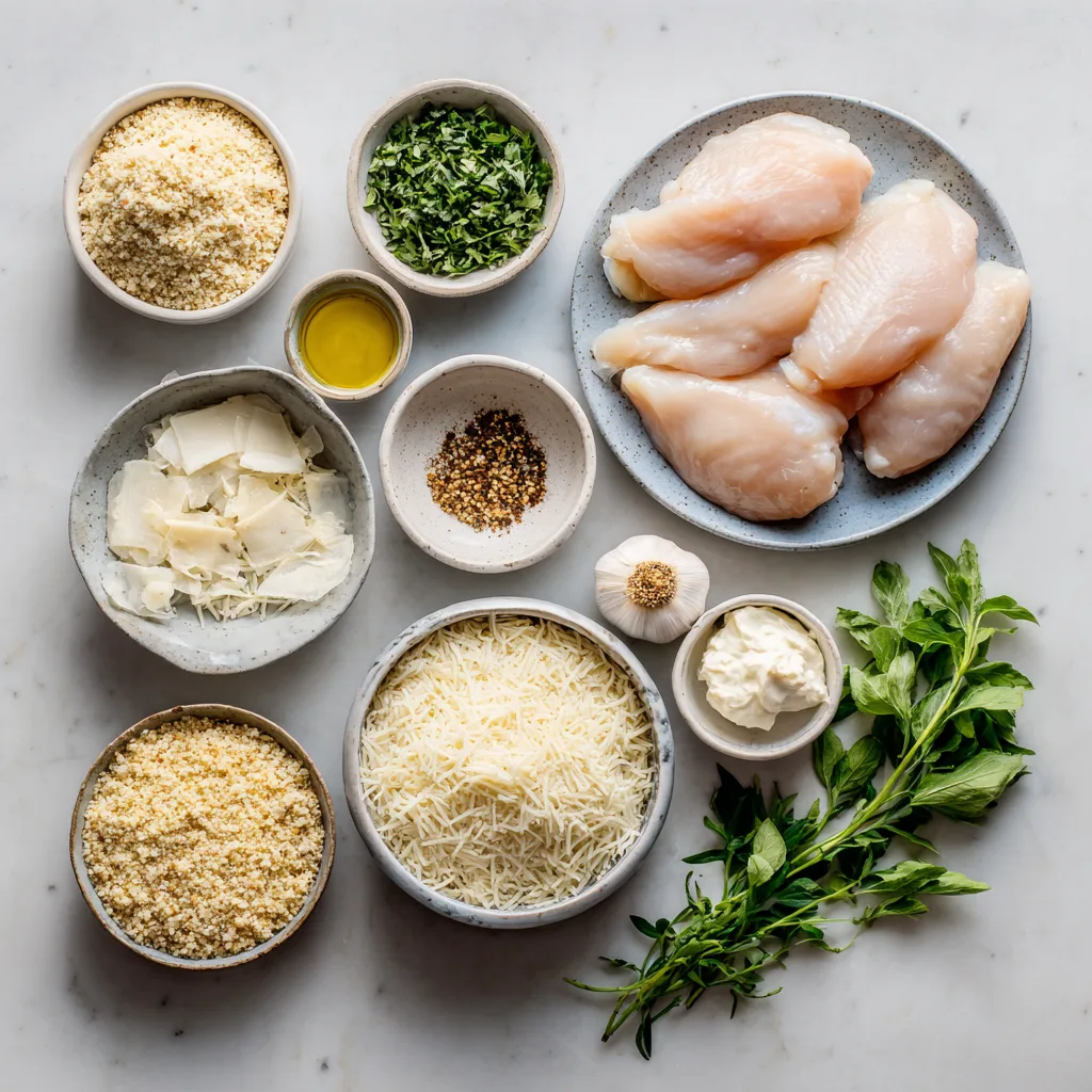 Poulet Parmesan à l’Air Fryer – Recette Facile et Croustillante 7 Menumaison air fryer parmesan chicken ingredients