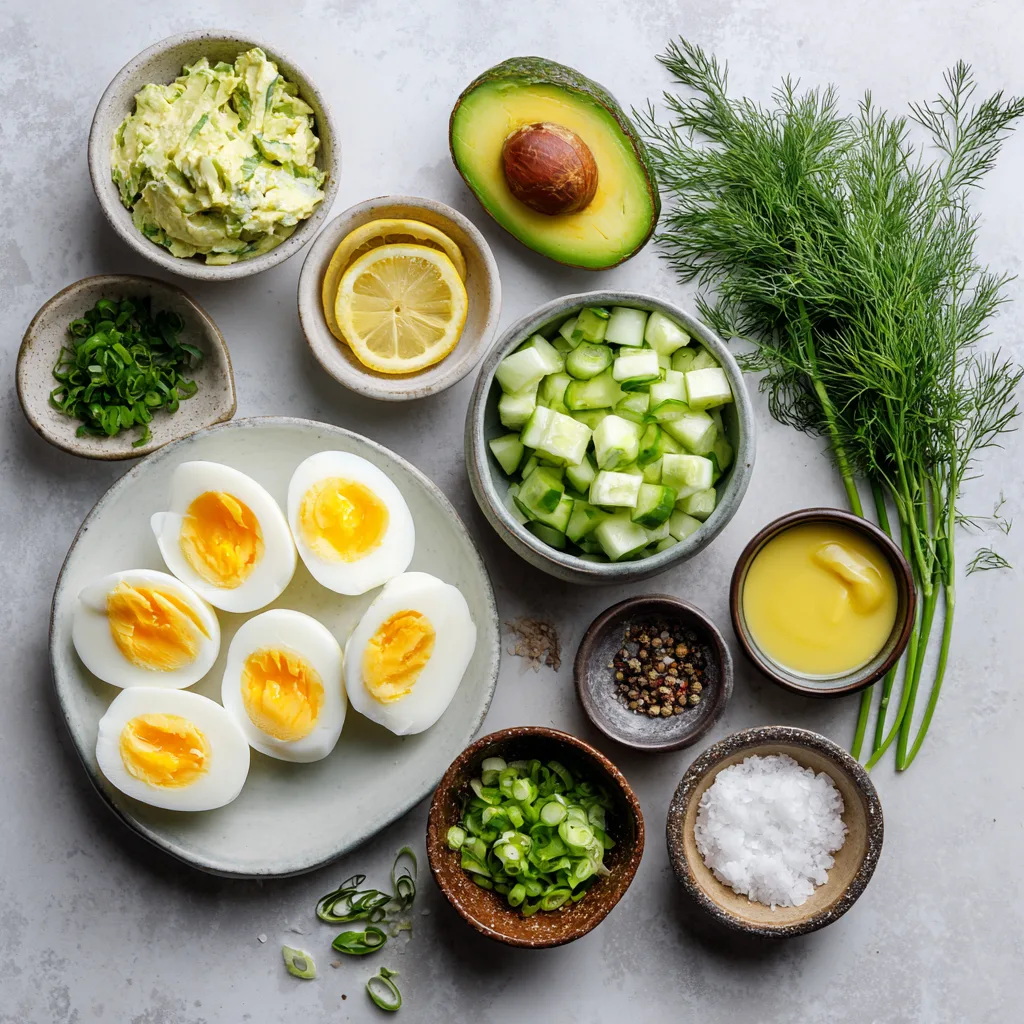 Salade d’Œufs à l’Avocat Saine – Facile et Rapide pour un Déjeuner Simple 7 Menumaison avocado egg salad ingredients