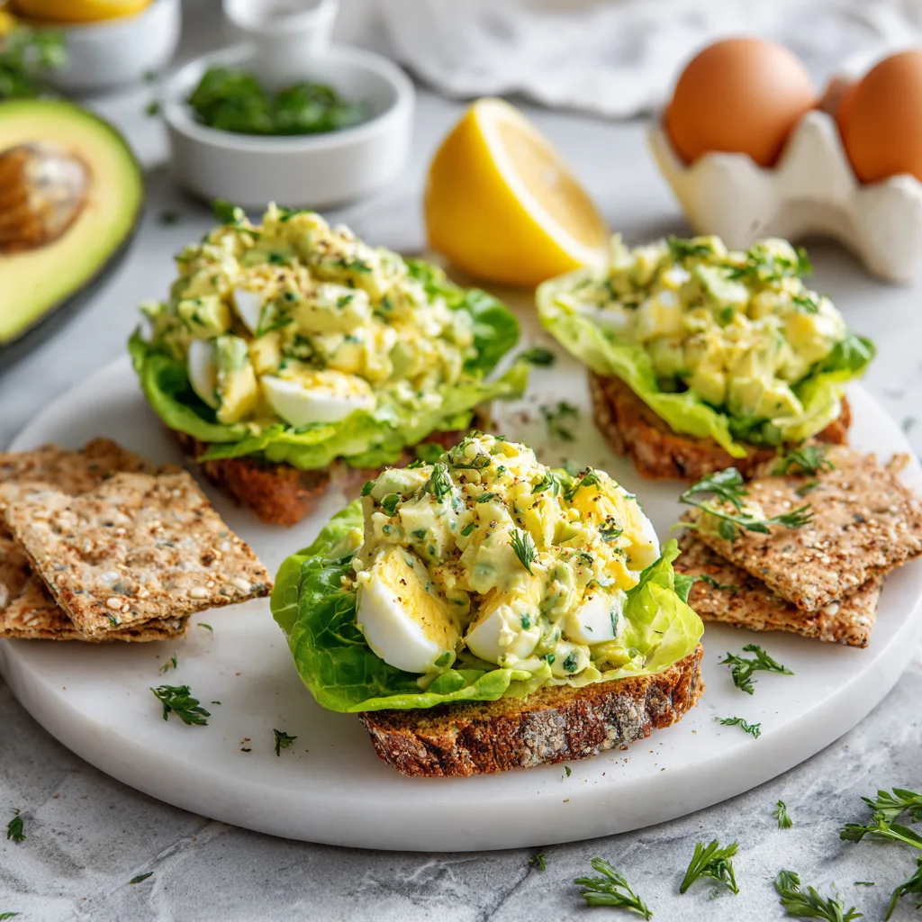 Salade d’Œufs à l’Avocat Saine – Facile et Rapide pour un Déjeuner Simple 8 Menumaison avocado egg salad serving