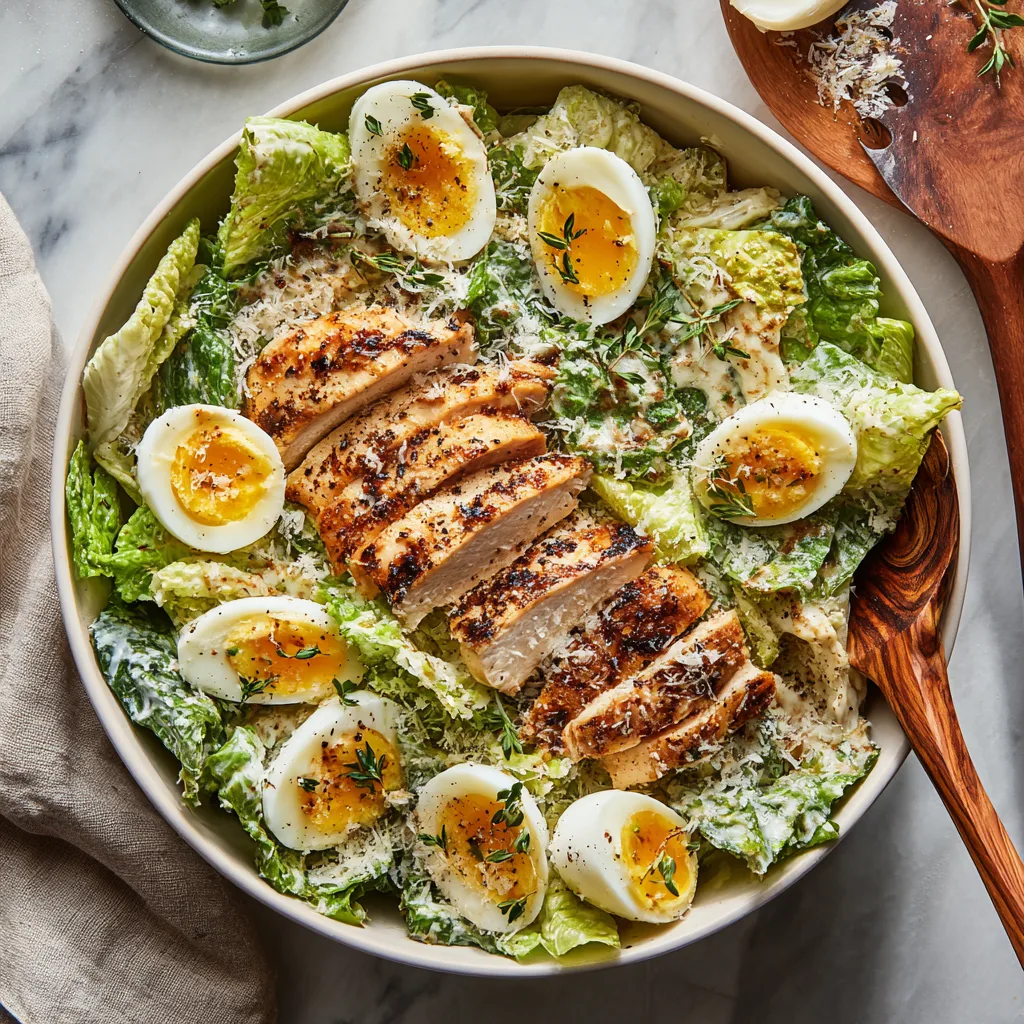 Salade César au Poulet Grillé Faible en Glucides 8 Menumaison chicken caesar salad Serving