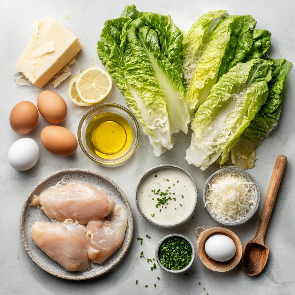 Salade César au Poulet Grillé Faible en Glucides 7 Menumaison chicken caesar salad ingredients