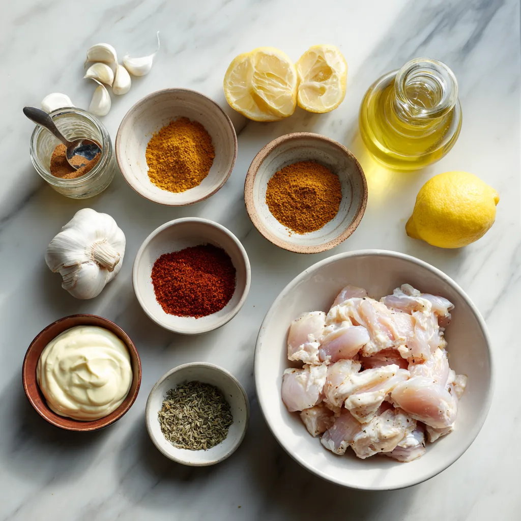 Menumaison chicken shawarma garlic sauce Ingredients