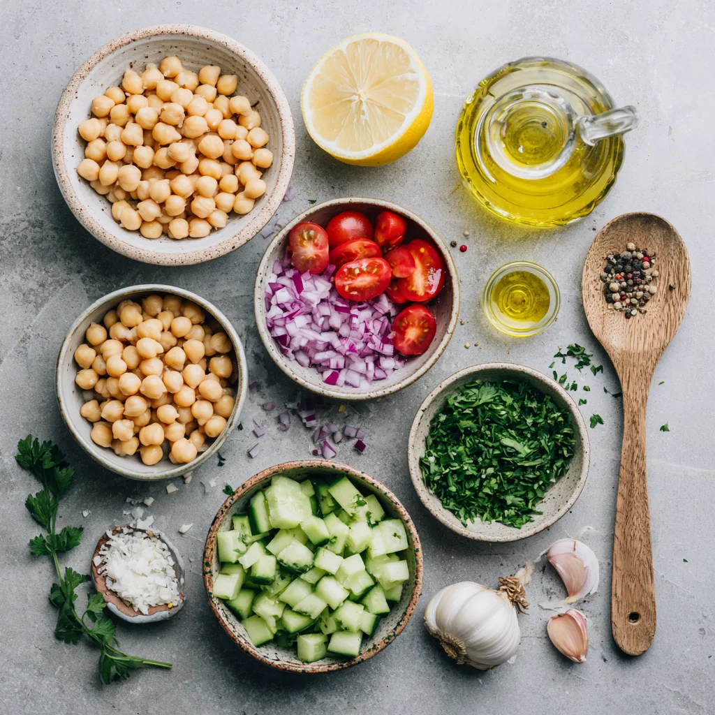 Menumaison chickpea salad ingredients
