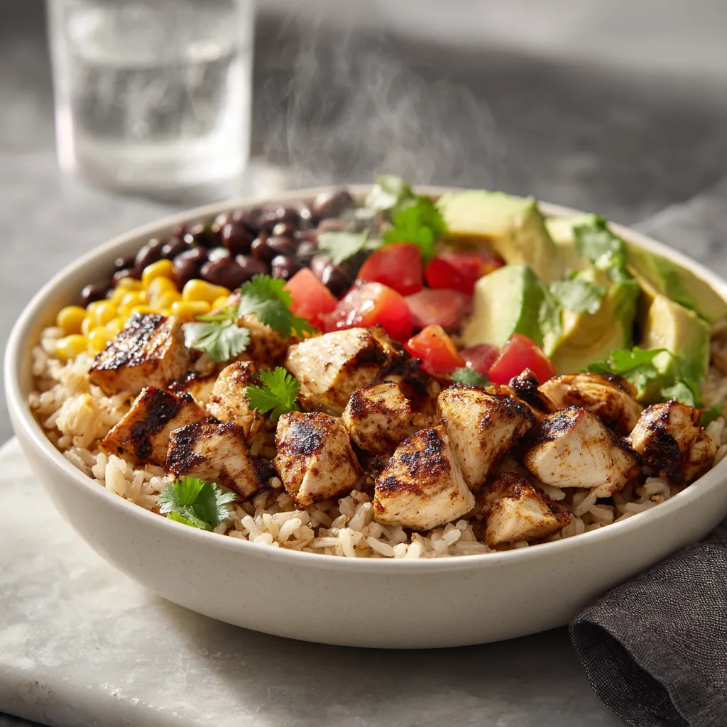 Menumaison chipotle chicken bowls featured