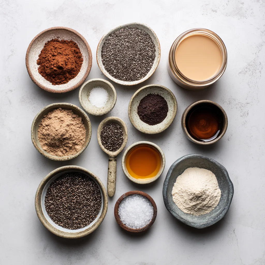 Pudding de Chia au Chocolat Riche en Protéines – Recette Vegan Facile 7 Menumaison chocolate chia pudding ingredients