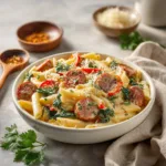 Menumaison creamy cajun sausage pasta featured