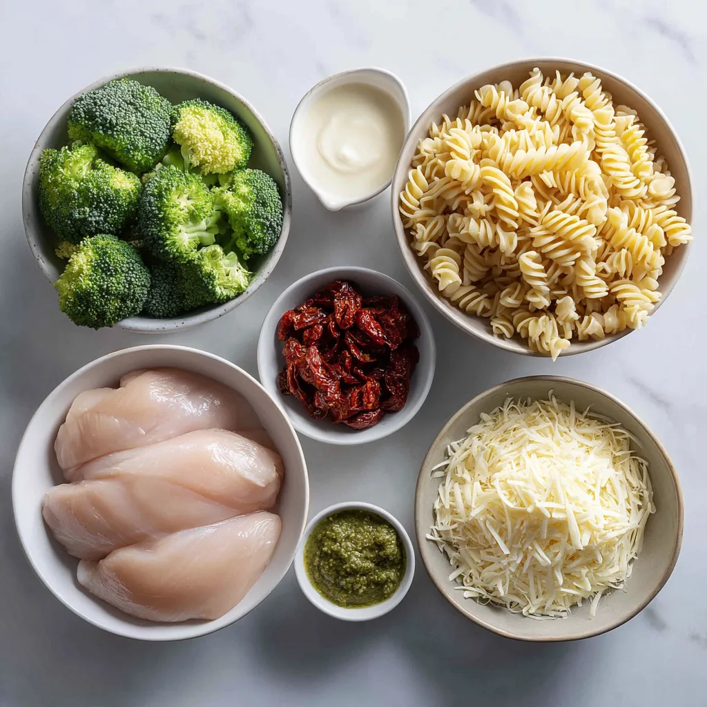 Menumaison creamy pesto chicken pasta ingredients