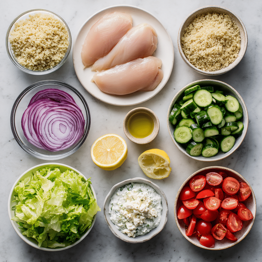 Menumaison greek chicken bowls ingredients