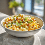 Menumaison healthy street corn pasta salad featured