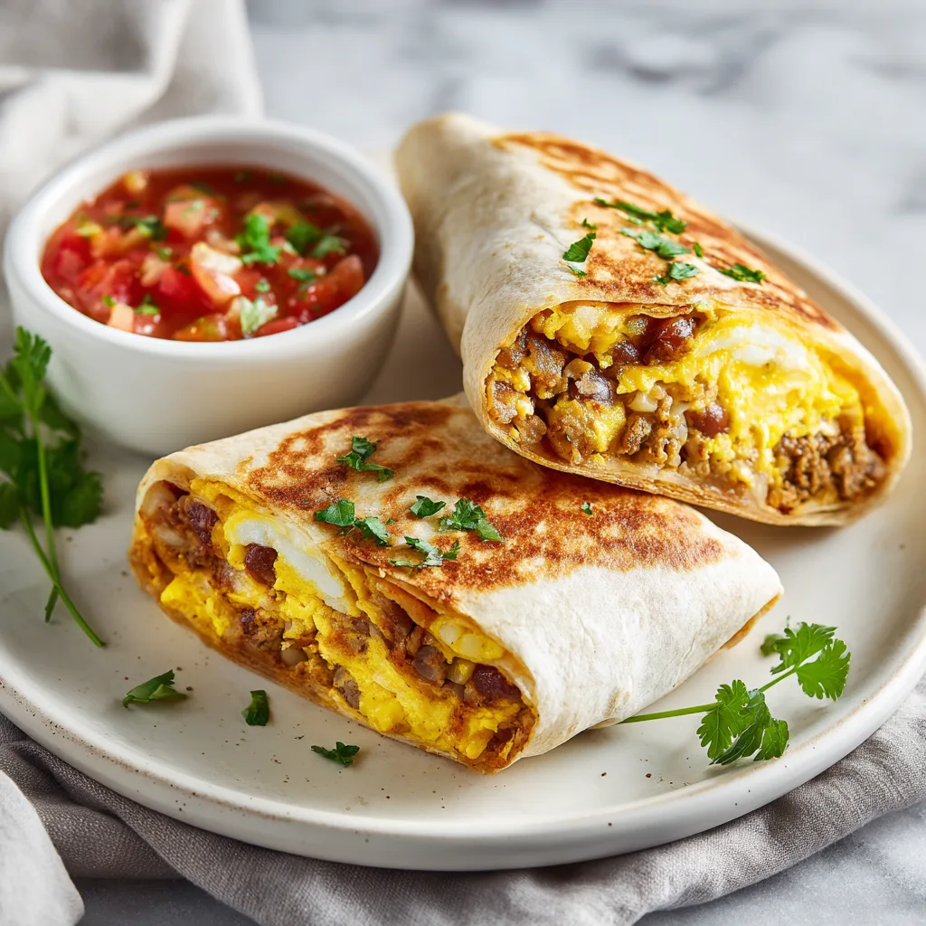 Menumaison high protein breakfast burrito Serving