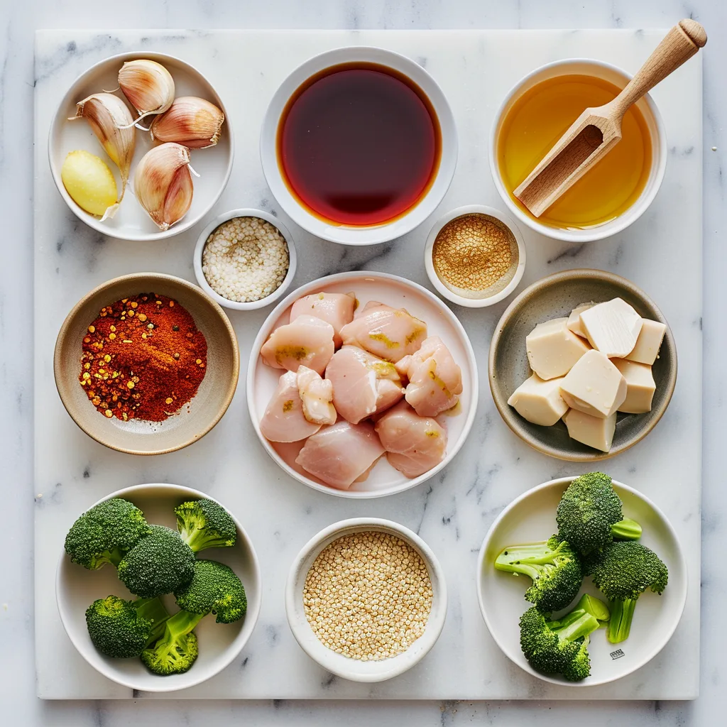 Menumaison honey garlic chicken broccoli ingredients