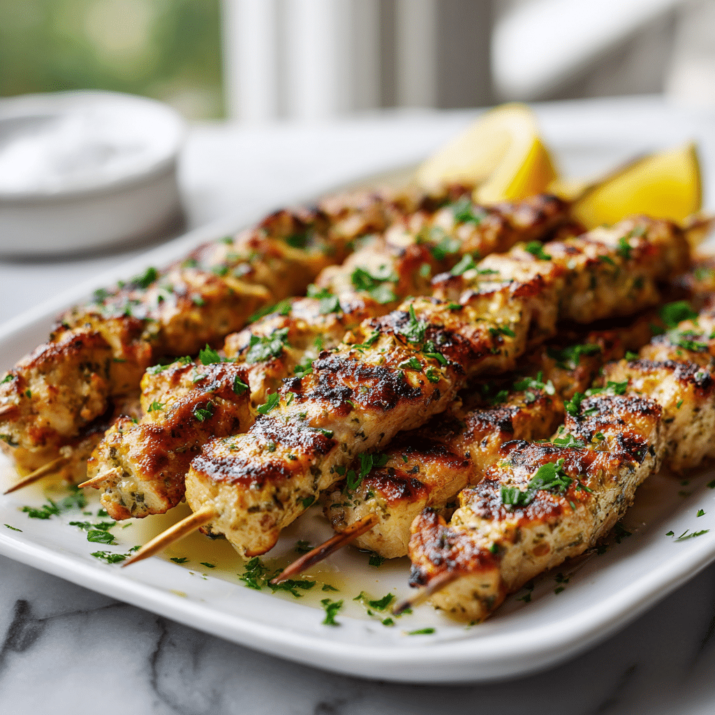 Menumaison keto garlic parmesan chicken skewers Featured