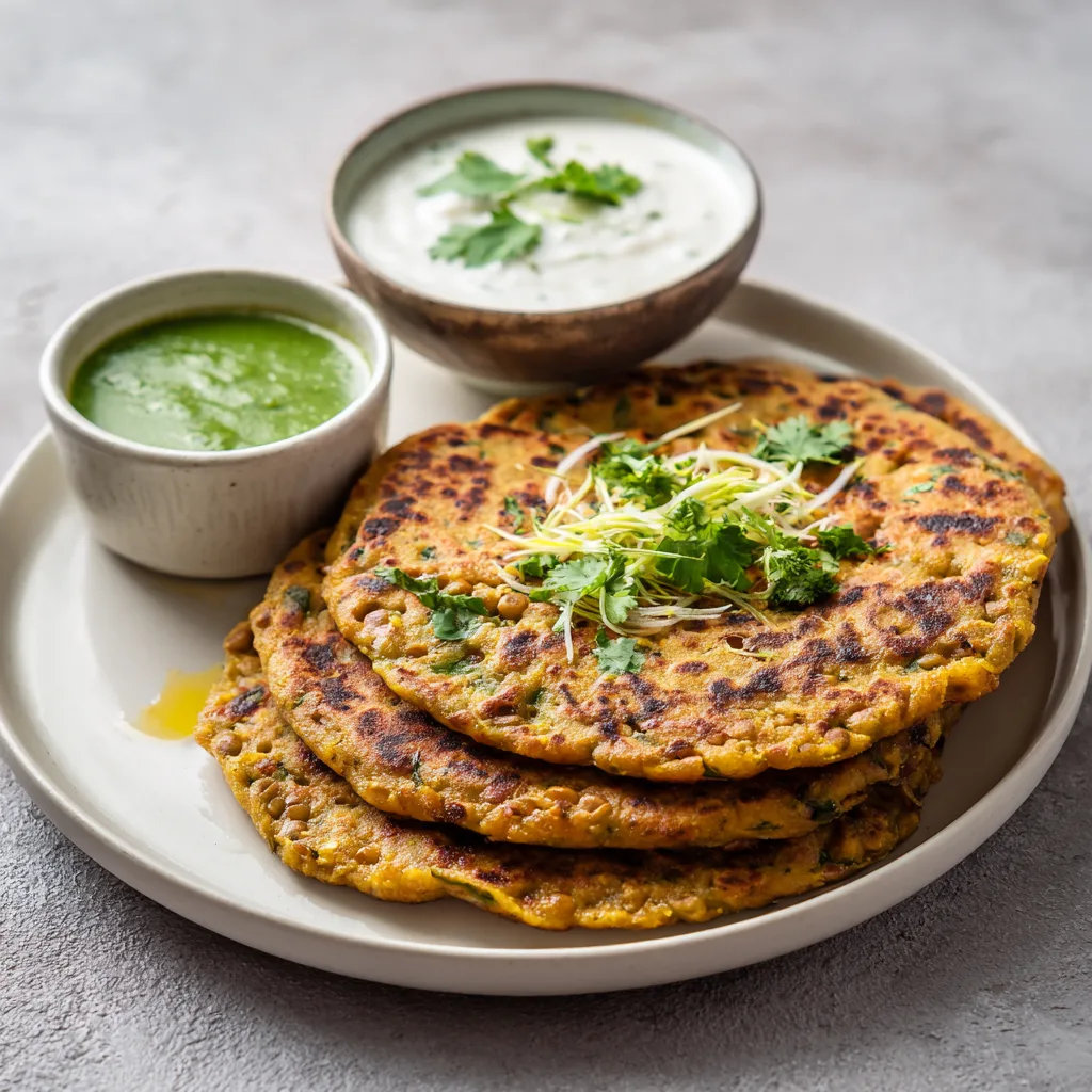 Menumaison masoor dal chilla serving 2