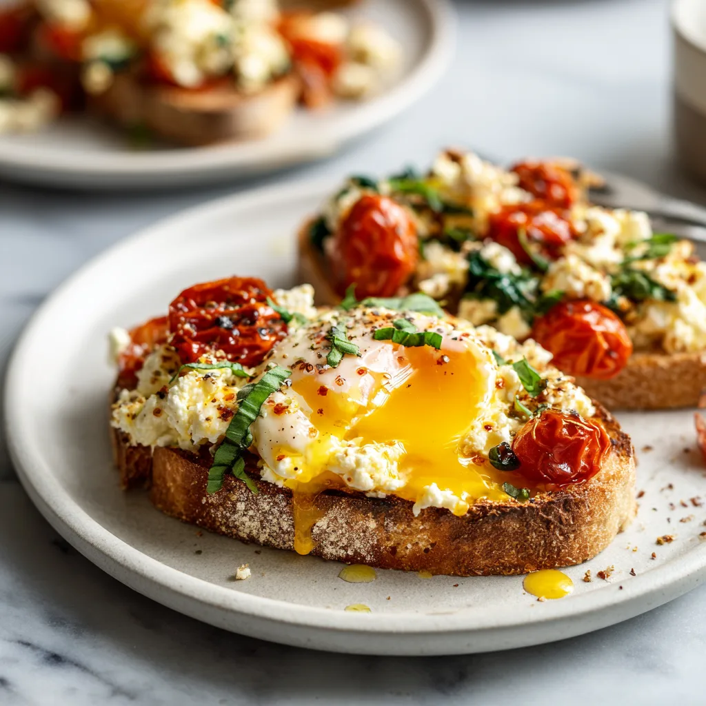 Menumaison mediterranean baked feta eggs serving