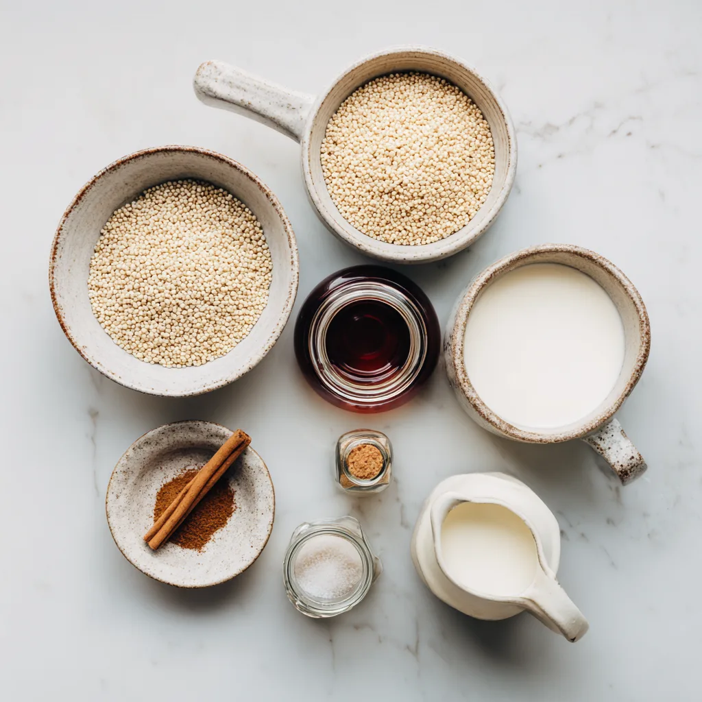 Menumaison quinoa rice pudding ingredients