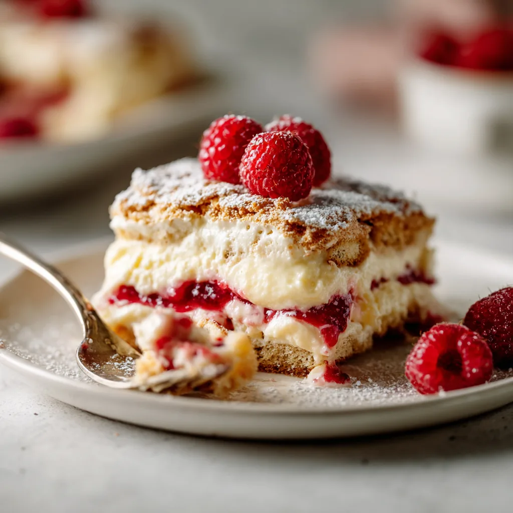 Menumaison raspberry tiramisu serving