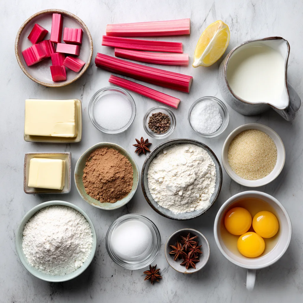 Menumaison rhubarb custard tart ingredients