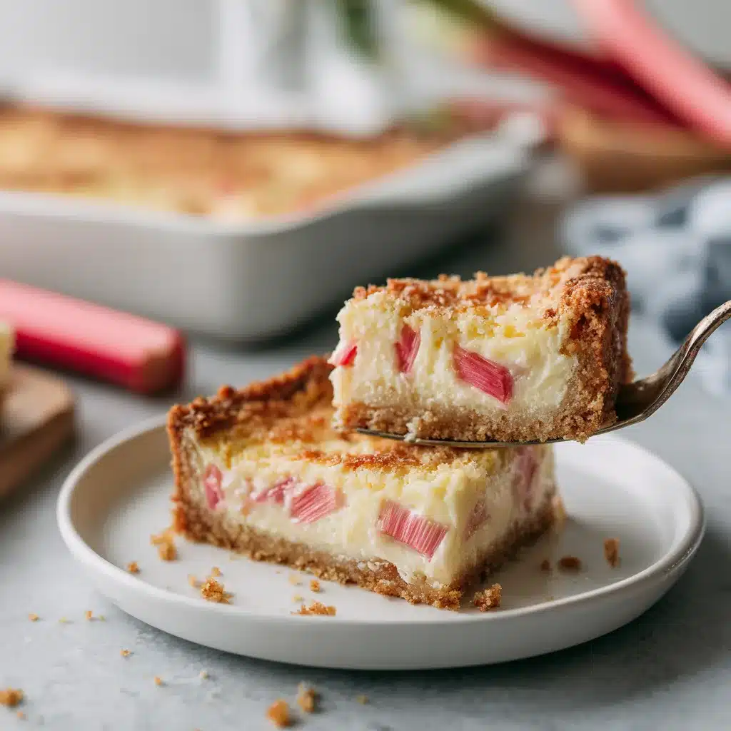 Menumaison rhubarb dream bars serving