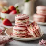 Menumaison strawberry macaron serving