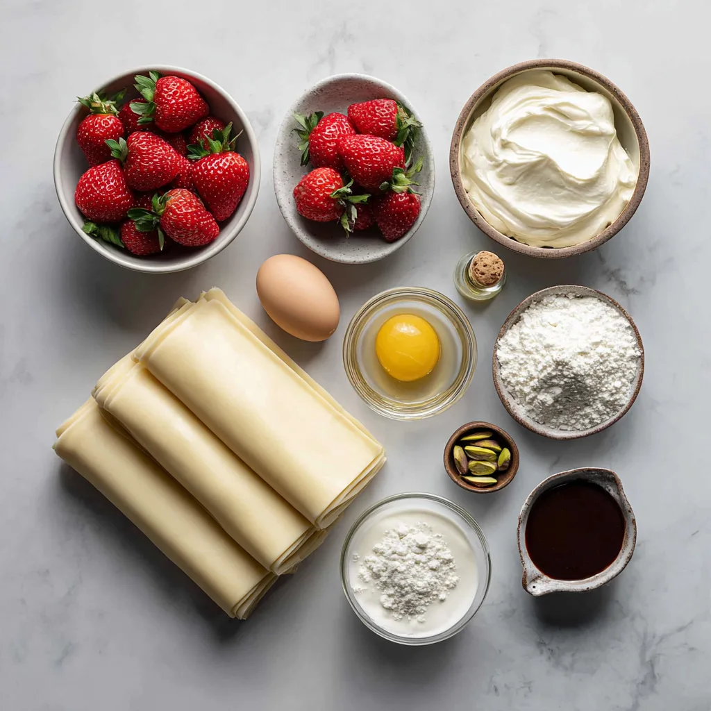 Menumaison strawberry puff pastry ingredients