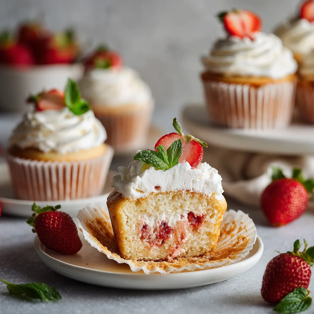 Menumaison strawberry shortcake cupcakes serving