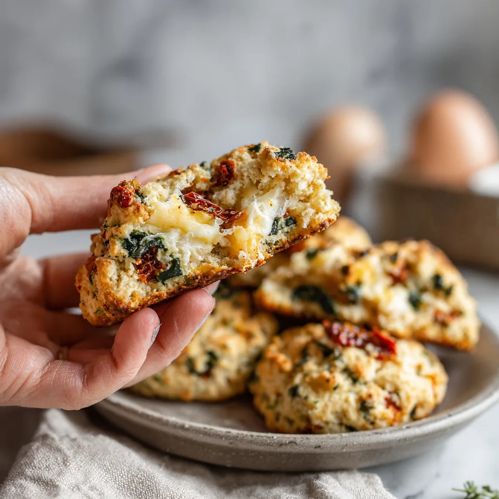 Menumaison sun dried tomato egg biscuits serving