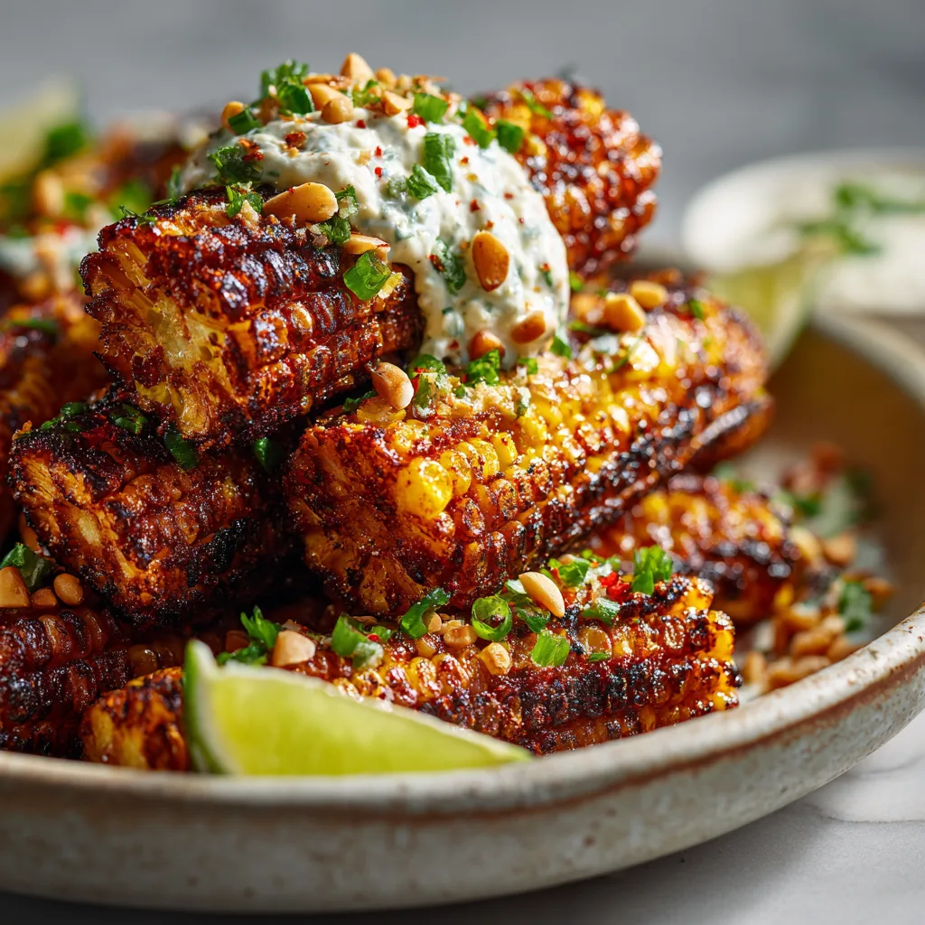 Corn Ribs Véganes au Beurre d’Alep – Maïs Rôti Croustillant et Gourmand 8 Menumaison vegan corn ribs serving