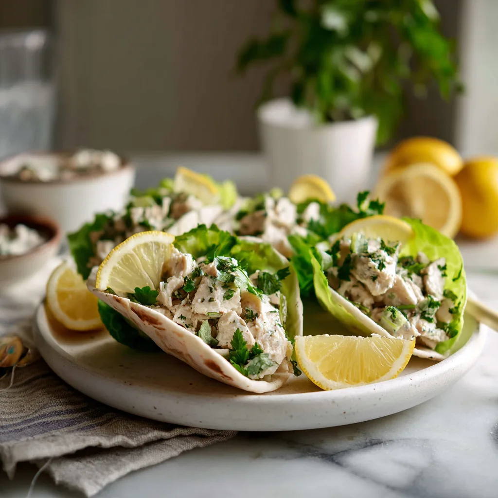 Menumaison mediterranean chicken salad serving