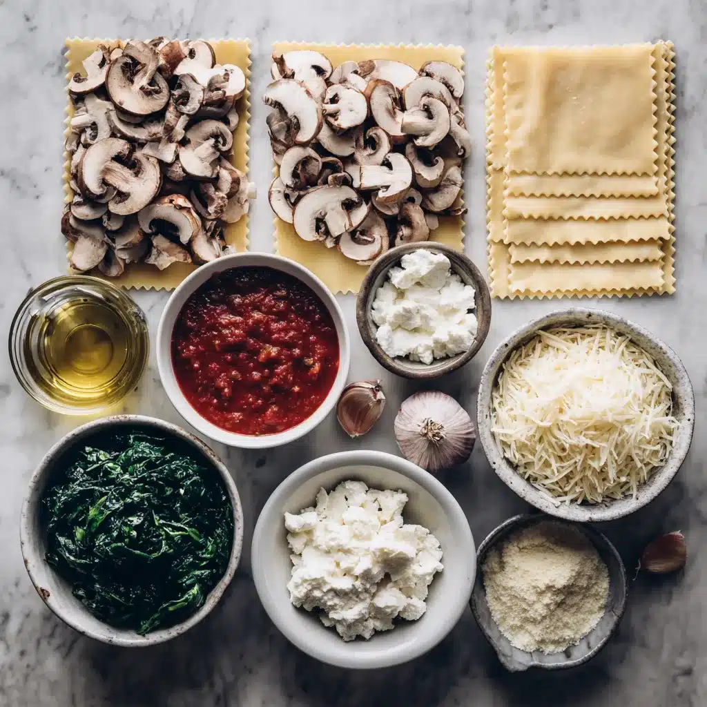 Menumaison mushroom spinach lasagna ingredients