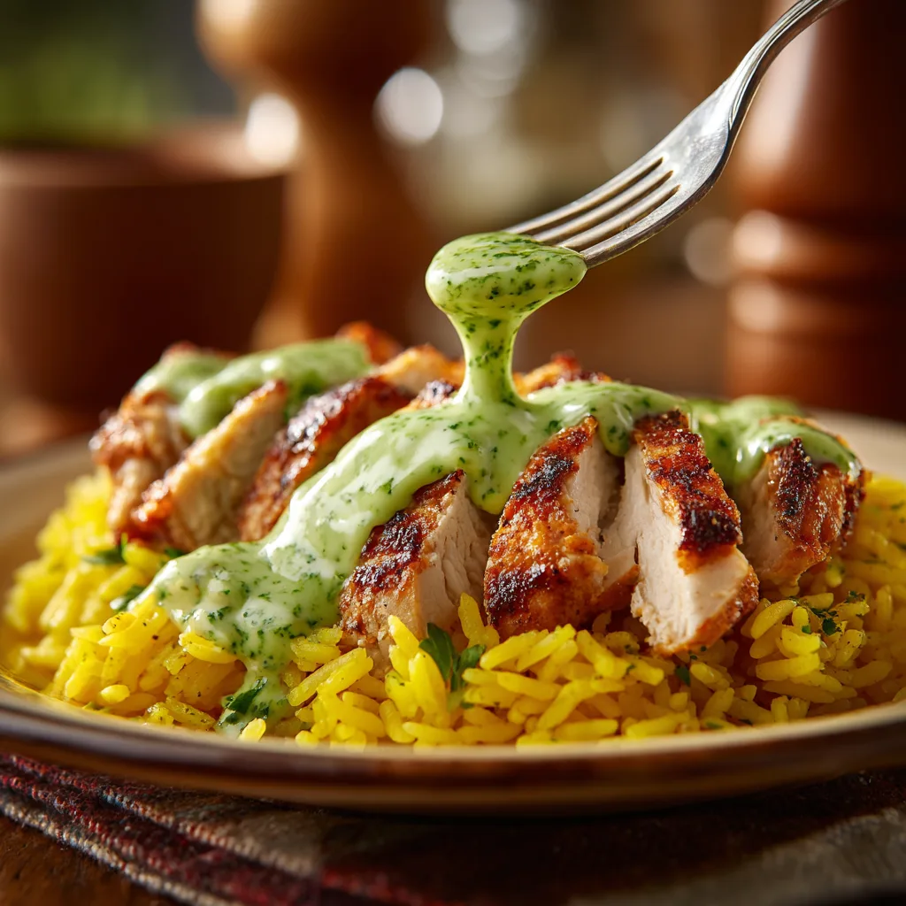 Poulet et Riz à la Sauce Verte Péruvienne 9 Menumaison peruvian chicken rice featured