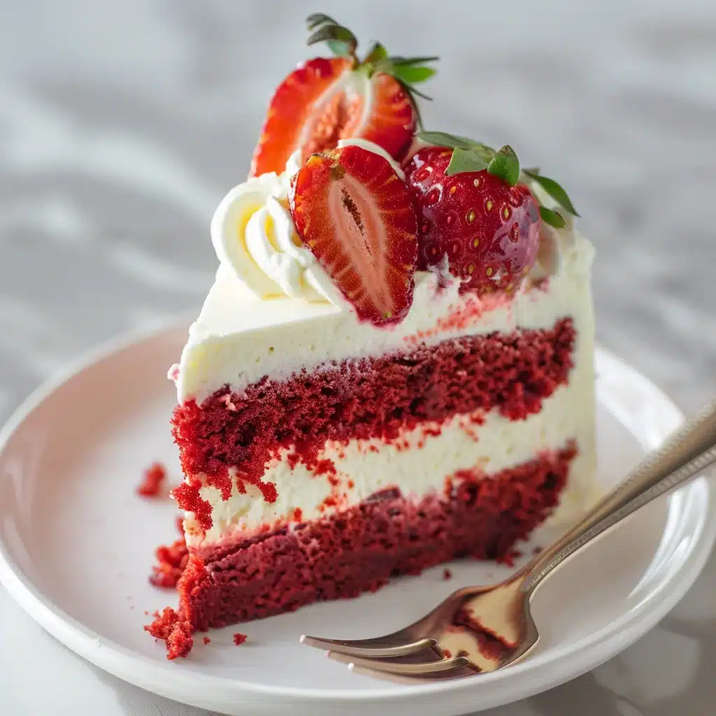 Gâteau au fromage aux fraises Red Velvet 11 Menumaison red velvet strawberry cheesecake Serving