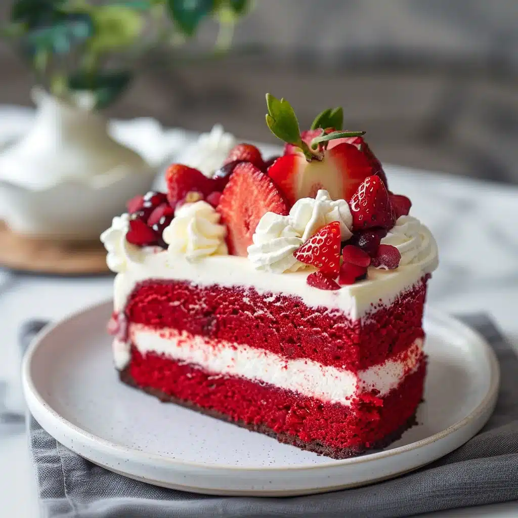 Gâteau au fromage aux fraises Red Velvet 9 Menumaison red velvet strawberry cheesecake featured