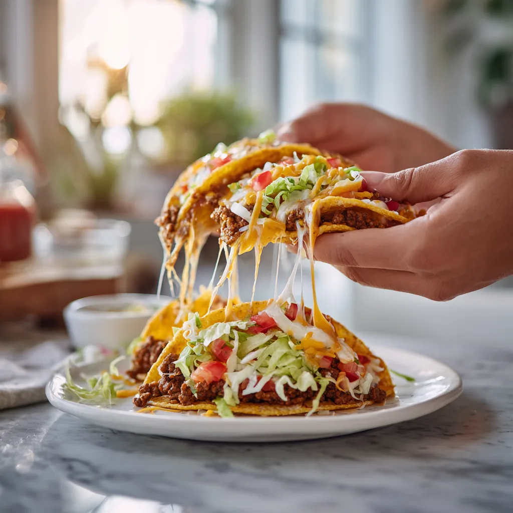 Smash Burger Tacos : La recette ultime croustillante et gourmande 8 Tacos smash burger avec fromage fondu