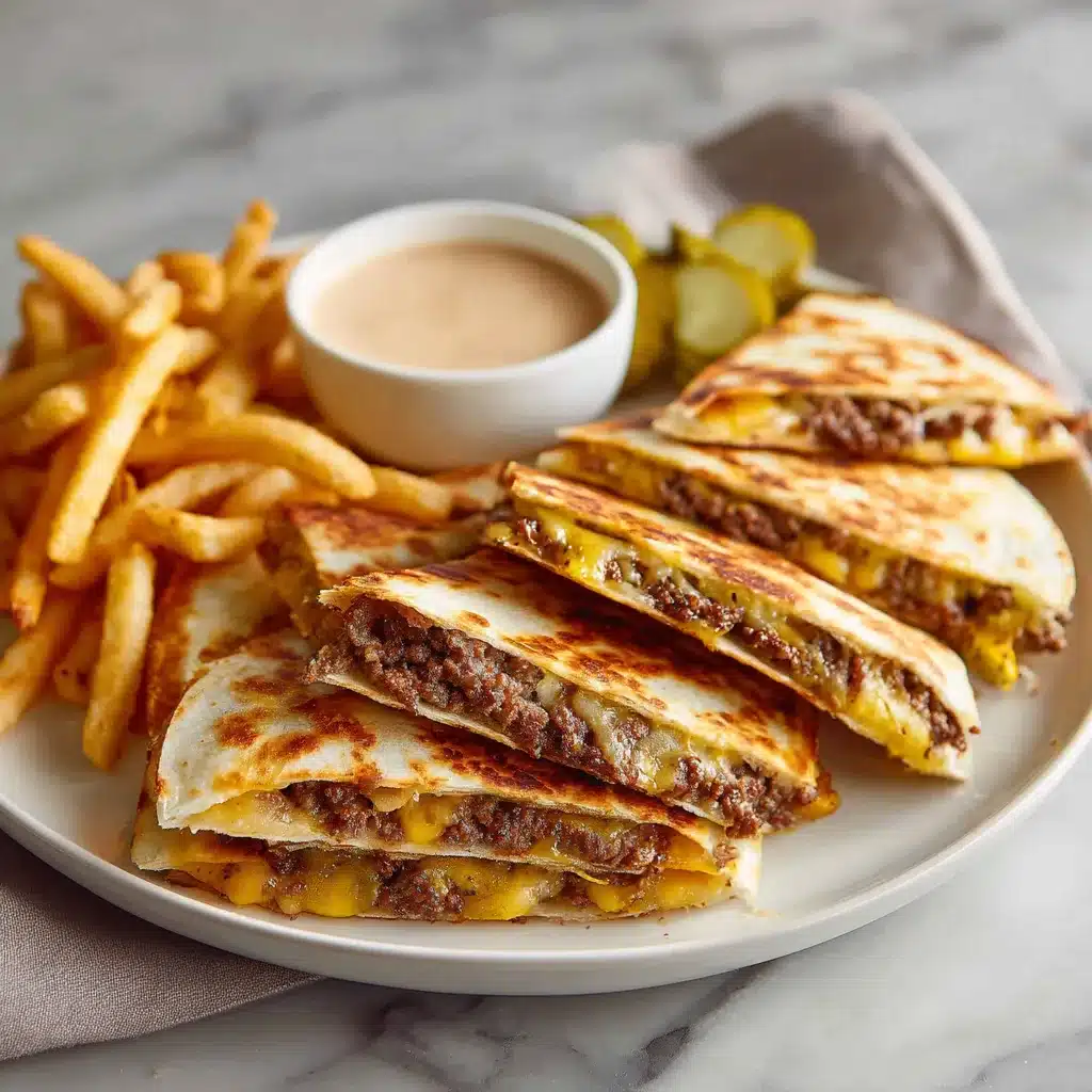 Smashburger Quesadillas - La Recette Ultime 8 Quesadillas smashburger servies avec sauce et frites