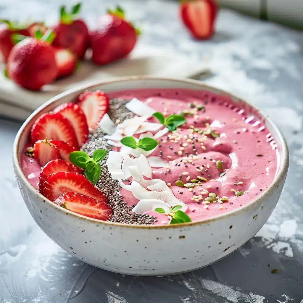 Menumaison strawberry banana smoothie bowl featured