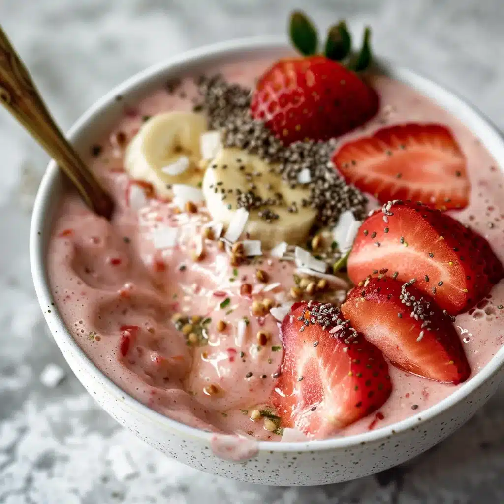 Menumaison strawberry banana smoothie bowl serving