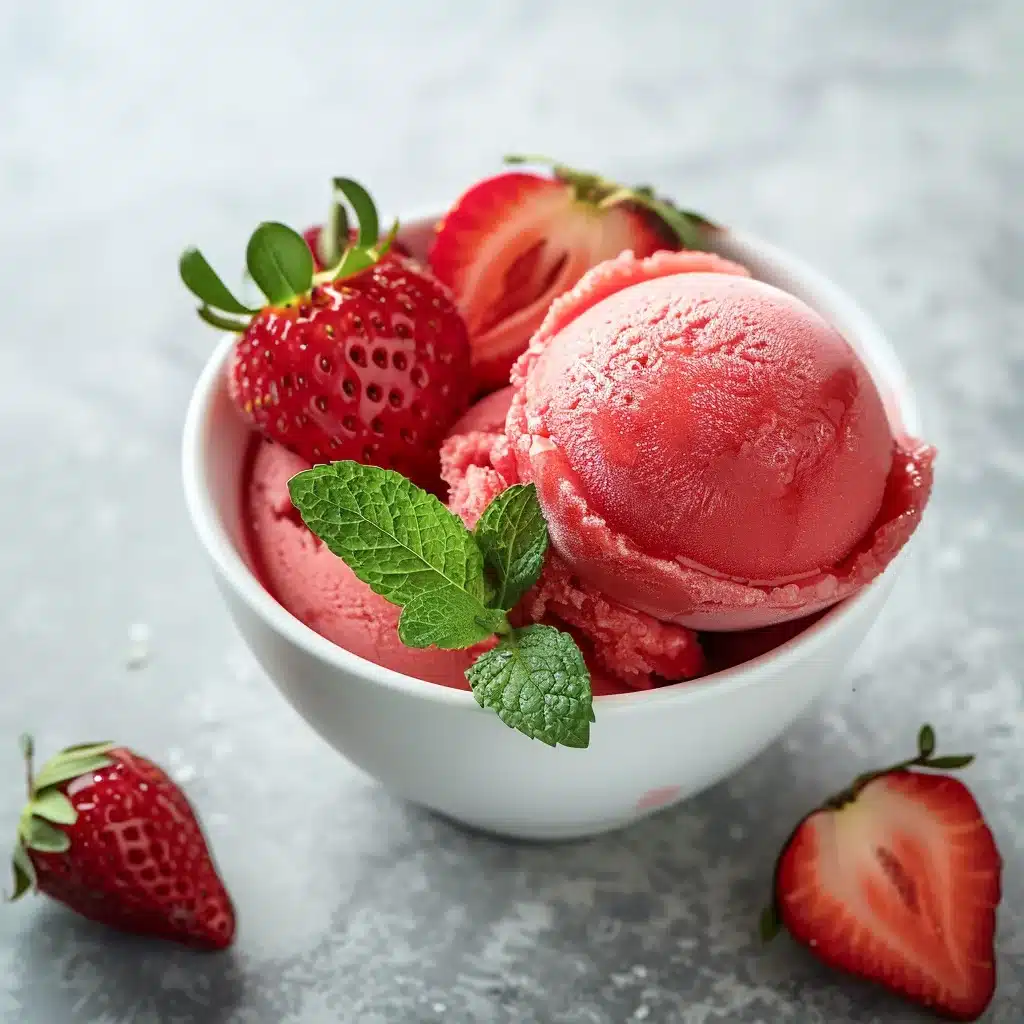 Sorbet à la Fraise - Une Recette Rafraîchissante et Fruitée 9 Menumaison strawberry sorbet featured