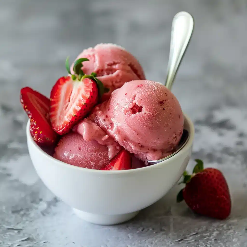 Sorbet à la Fraise - Une Recette Rafraîchissante et Fruitée 11 Menumaison strawberry sorbet serving