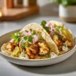 Dill Pickle Ranch Smash Chicken Tacos with Crispy Cheese Delight