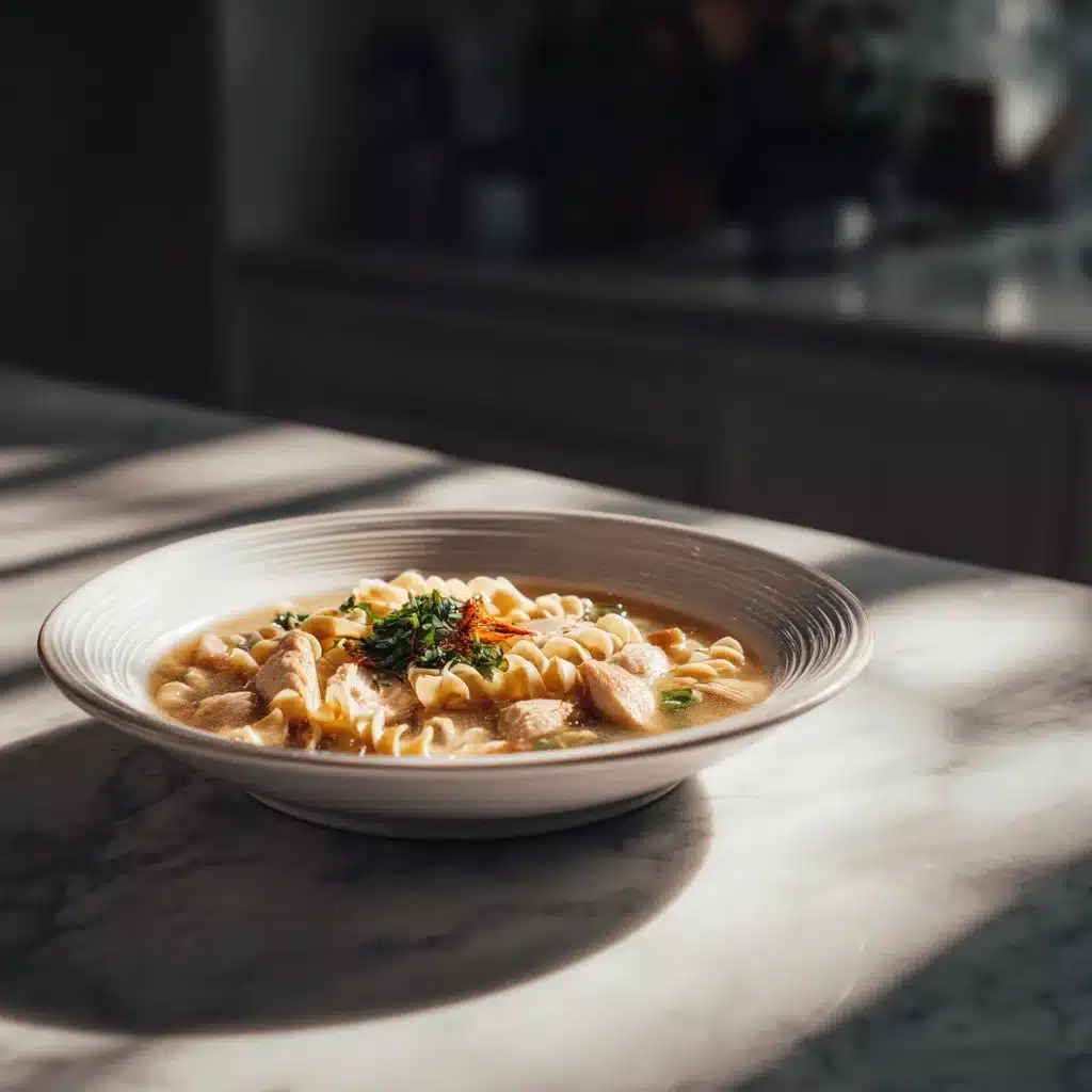 Soupe poulet nouilles gingembre et ail : la recette réconfortante