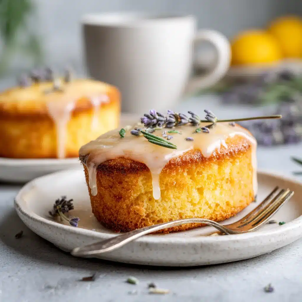 Mini gâteaux citron et glaçage lavande