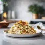 Pâtes crémeuses aux oignons caramélisés véganes : La Recette Ultime