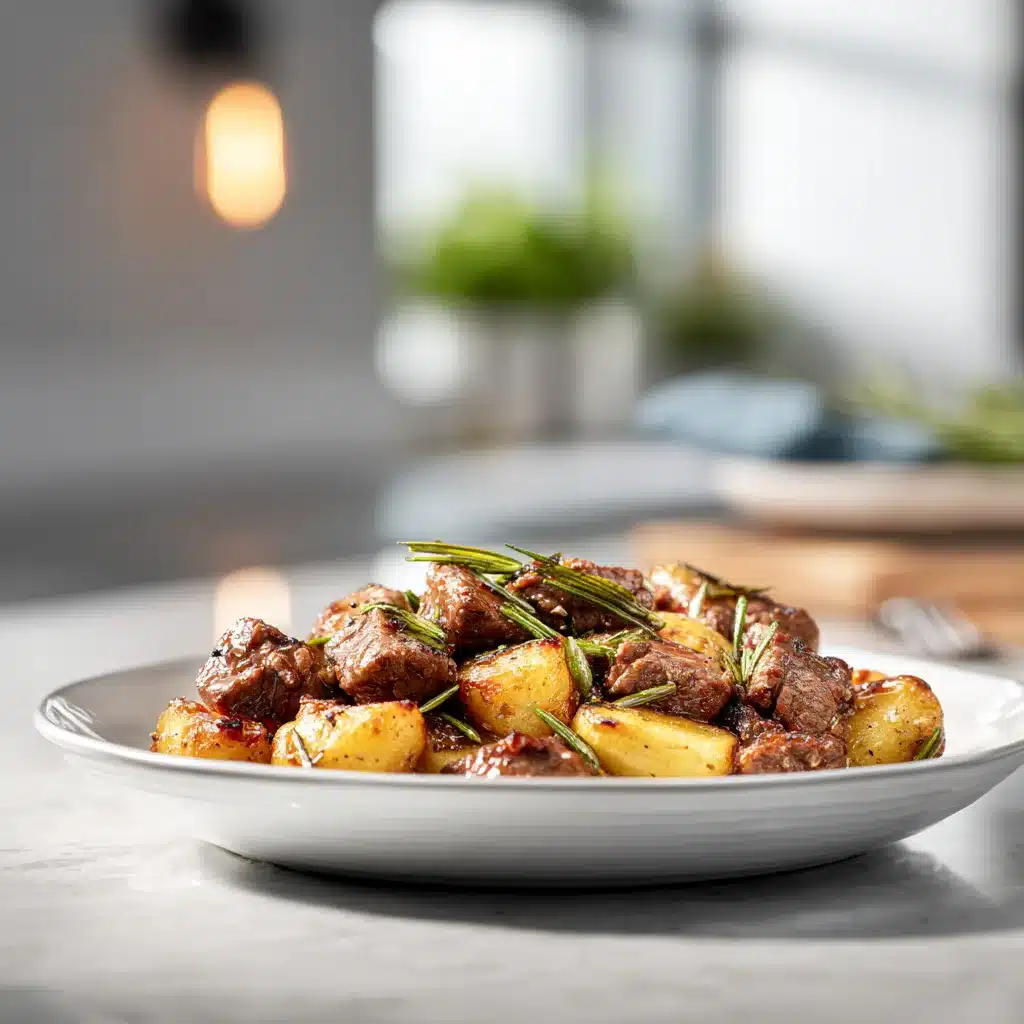 Garlic Steak Bites and Potatoes Recipe Savoureux