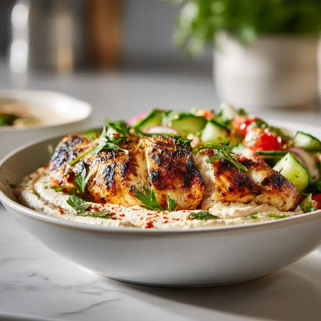 Poulet grillé citron piment avec salade de concombre