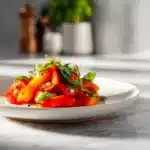 Salade de Poivrons Rouges Rôtis au Quinoa et Pois Chiches
