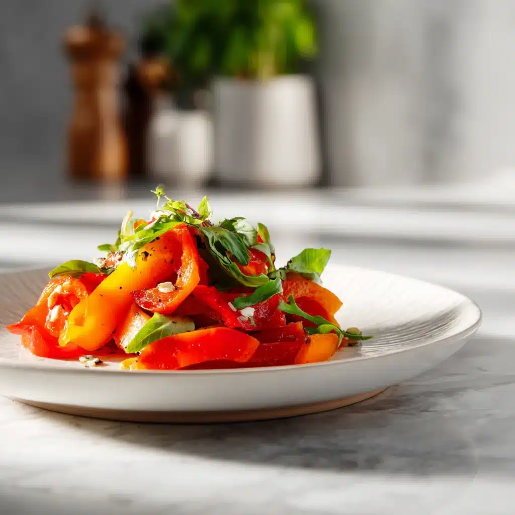 Salade de Poivrons Rouges Rôtis au Quinoa et Pois Chiches