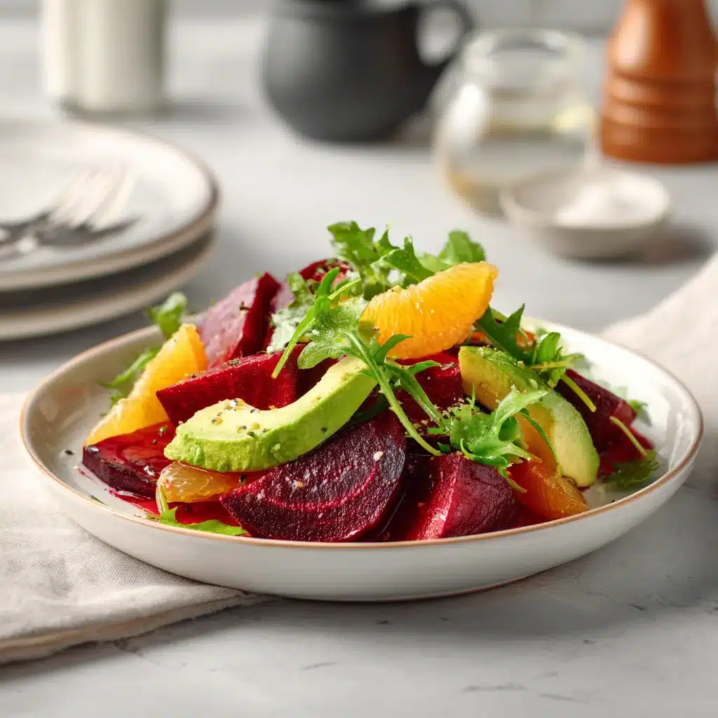 Salade de betteraves rôties à l'orange et à l'avocat